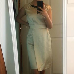 Champagne Colored Satin Formal Dress